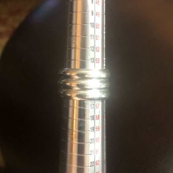 Vintage TAXCO Sterling Silver Concentric Circle Fluted Wide Band Ring - Picture 7 of 10